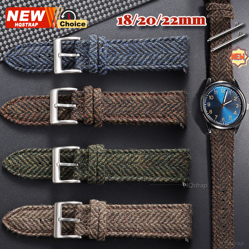Leather Strap Quick Release - 18mm 20mm 22mm Tweed Nylon Strap