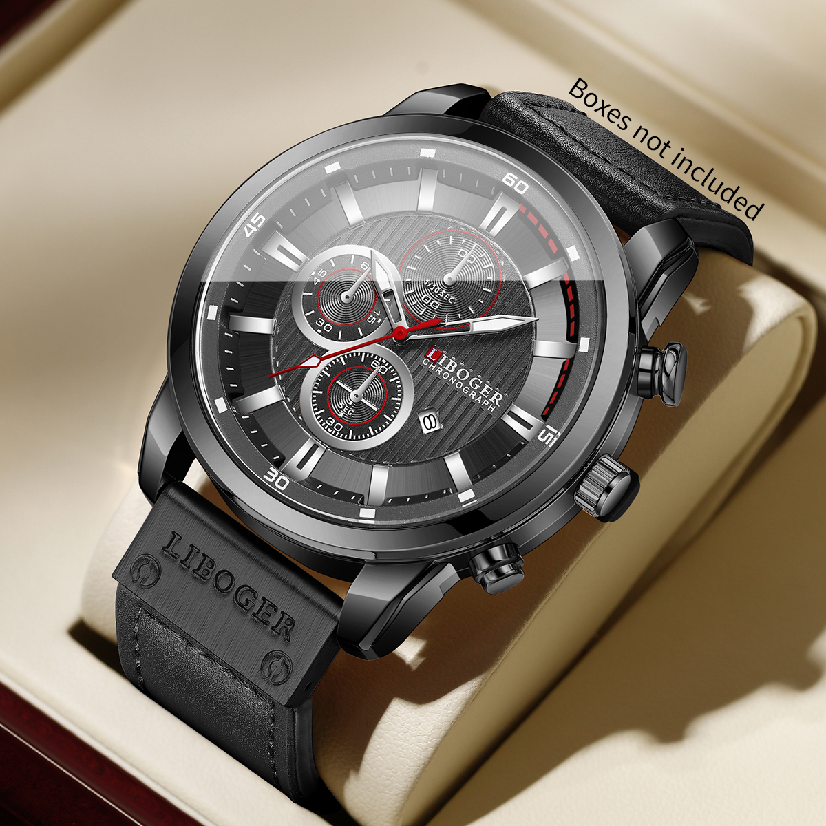 Leather Watch Band Men - Fashion Men Calendar Quartz Watch Military