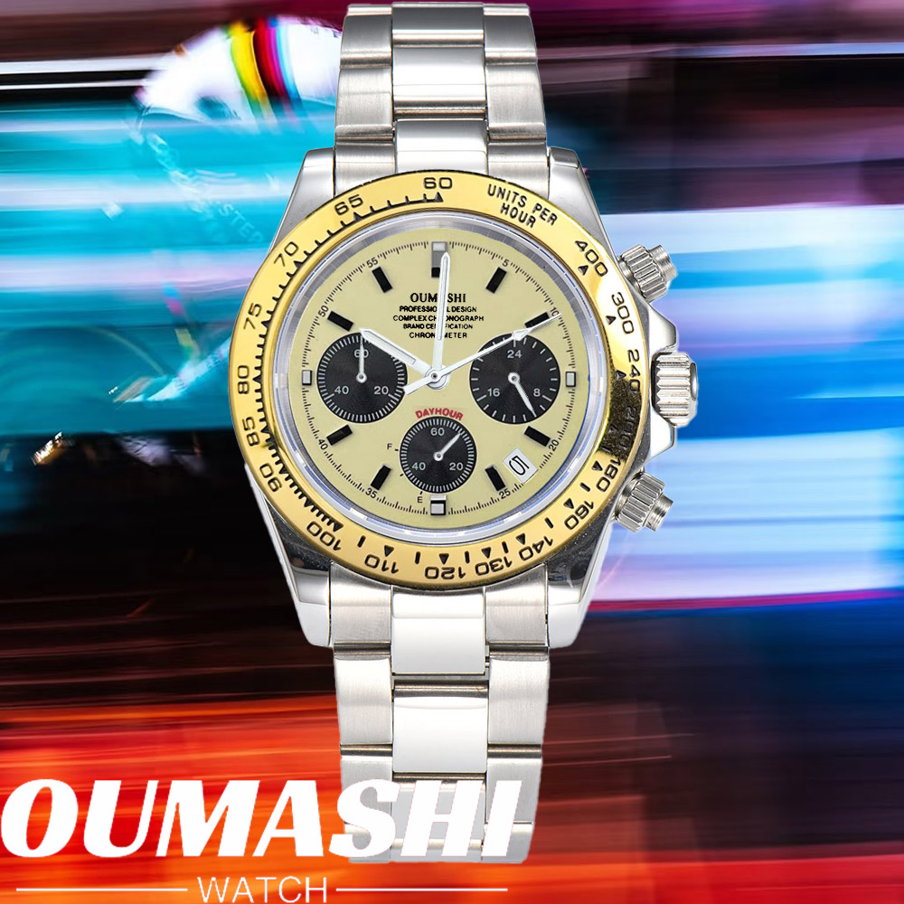 Stainless Bracelet Diver - Luxury watch vk63 quartz Chronograph Business