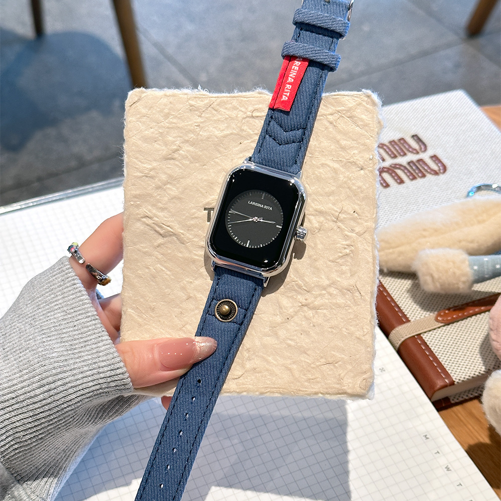 New Stylish Square Watch With  - مراجعة Canvas Strap Watch وسعره