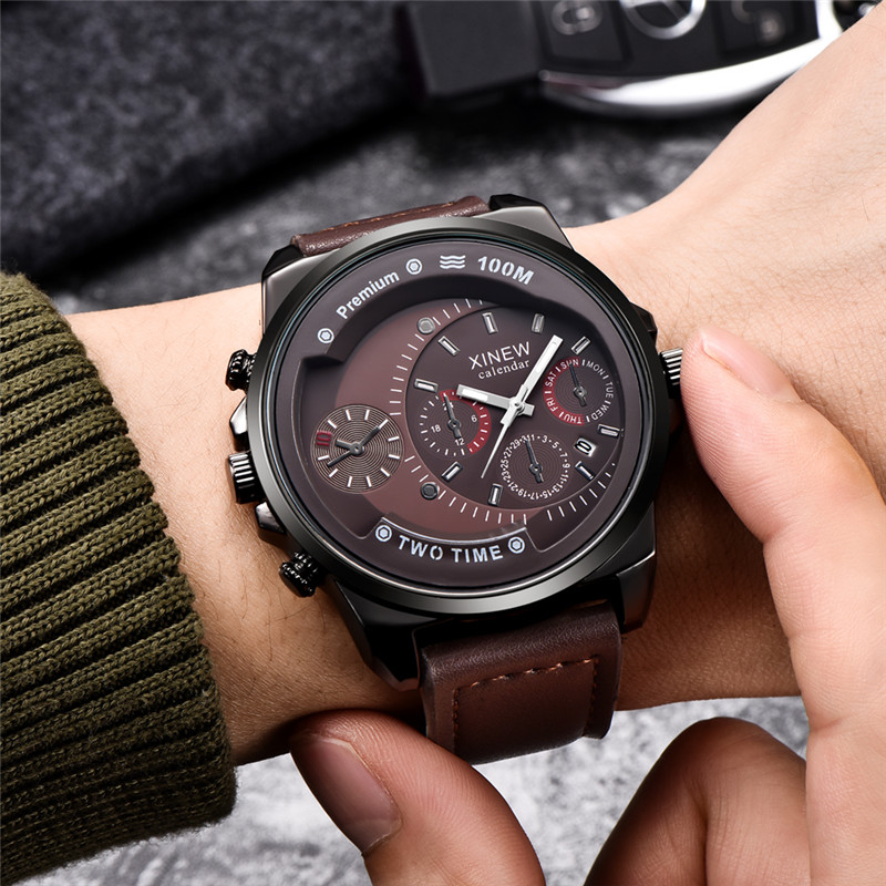 Original XINEW Brand Men Watch - مراجعة Leather Watch Band Men وسعره