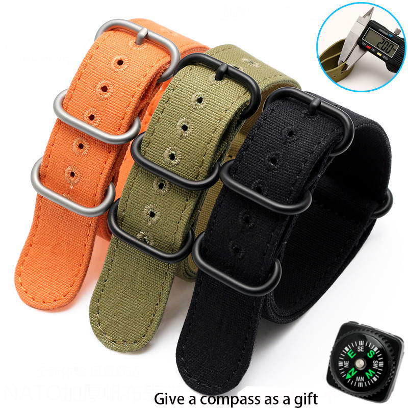Thickened canvas Watch strap 2 - مراجعة Canvas Strap Watch وسعره
