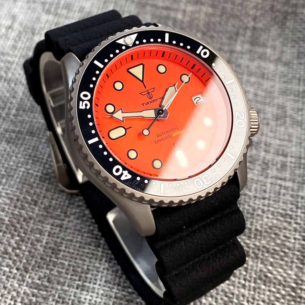 Tandorio 41mm Titanium NH35 Me - مراجعة Rubber Strap Diver وسعره