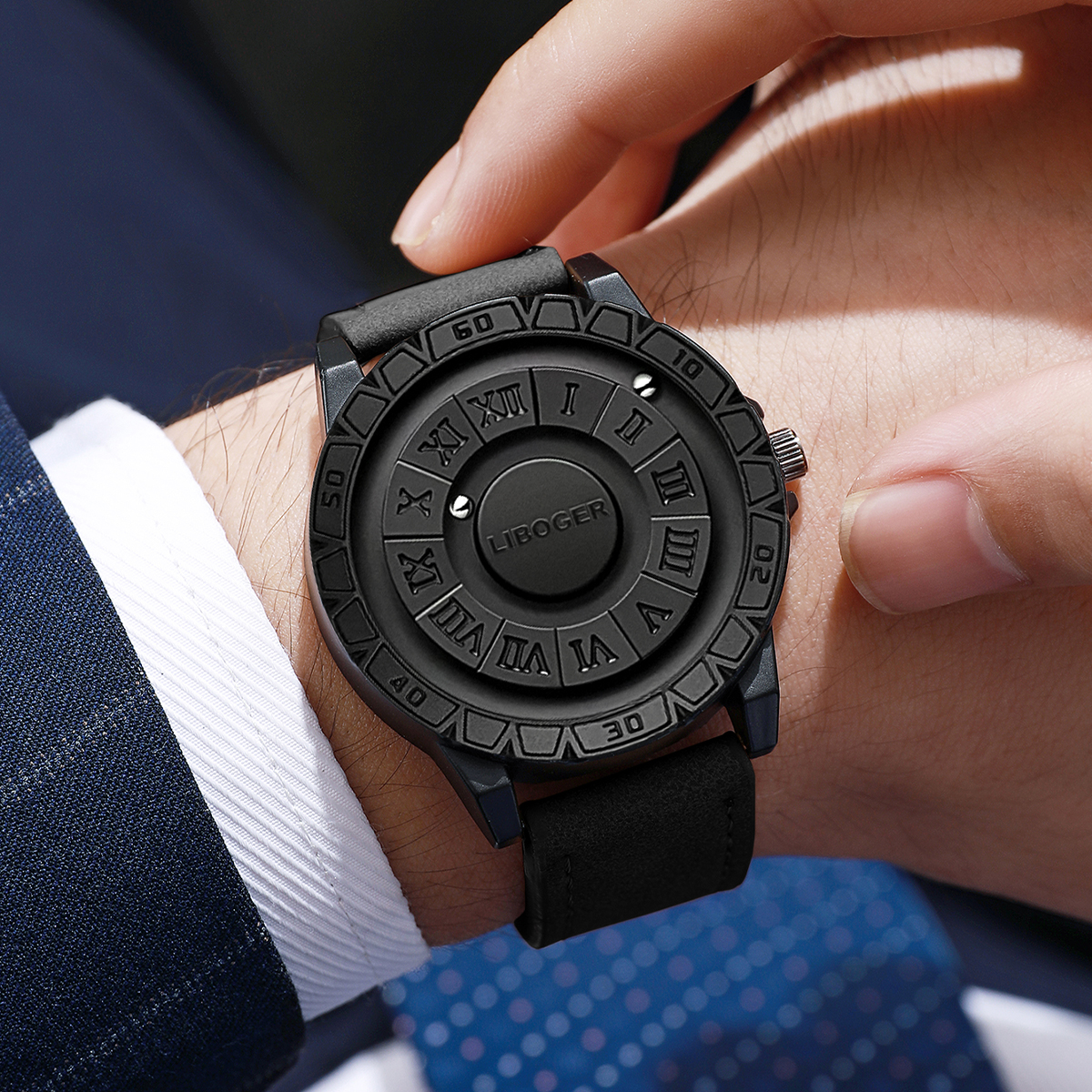 Luxury Magnetic Suspension Men - مراجعة Leather Watch Band Men وسعره