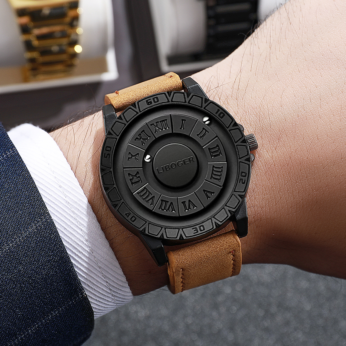 Luxury Magnetic Suspension Men - مراجعة Leather Watch Band Men وسعره
