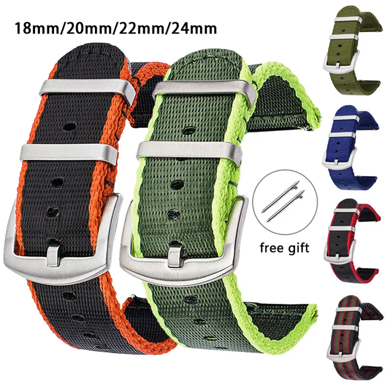 18/20/22/24mm Nylon Strap Men  - مراجعة Canvas Strap Watch وسعره