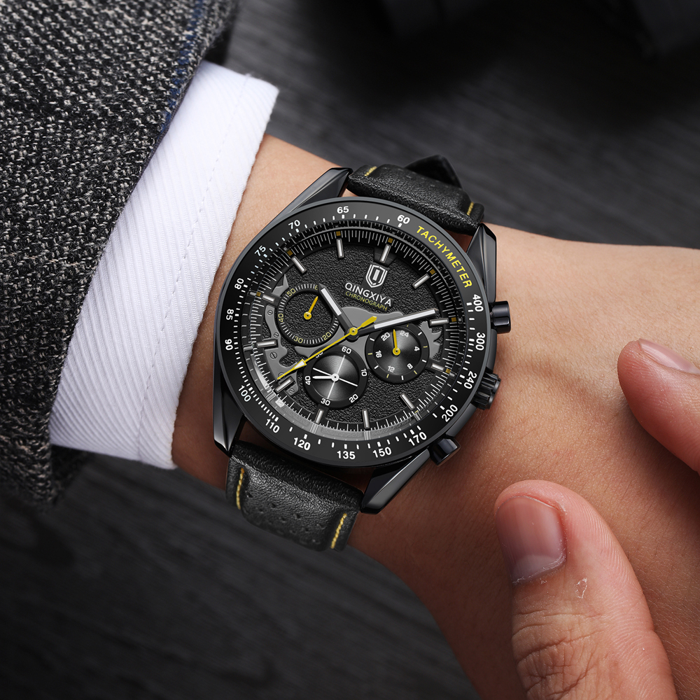 QINGXIYA Luxury Men's Watches  - مراجعة Leather Watch Band Men وسعره