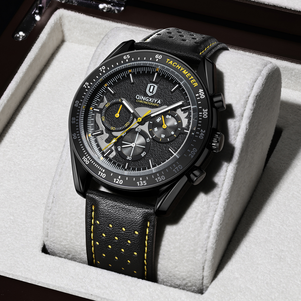 QINGXIYA Luxury Men's Watches  - مراجعة Leather Watch Band Men وسعره