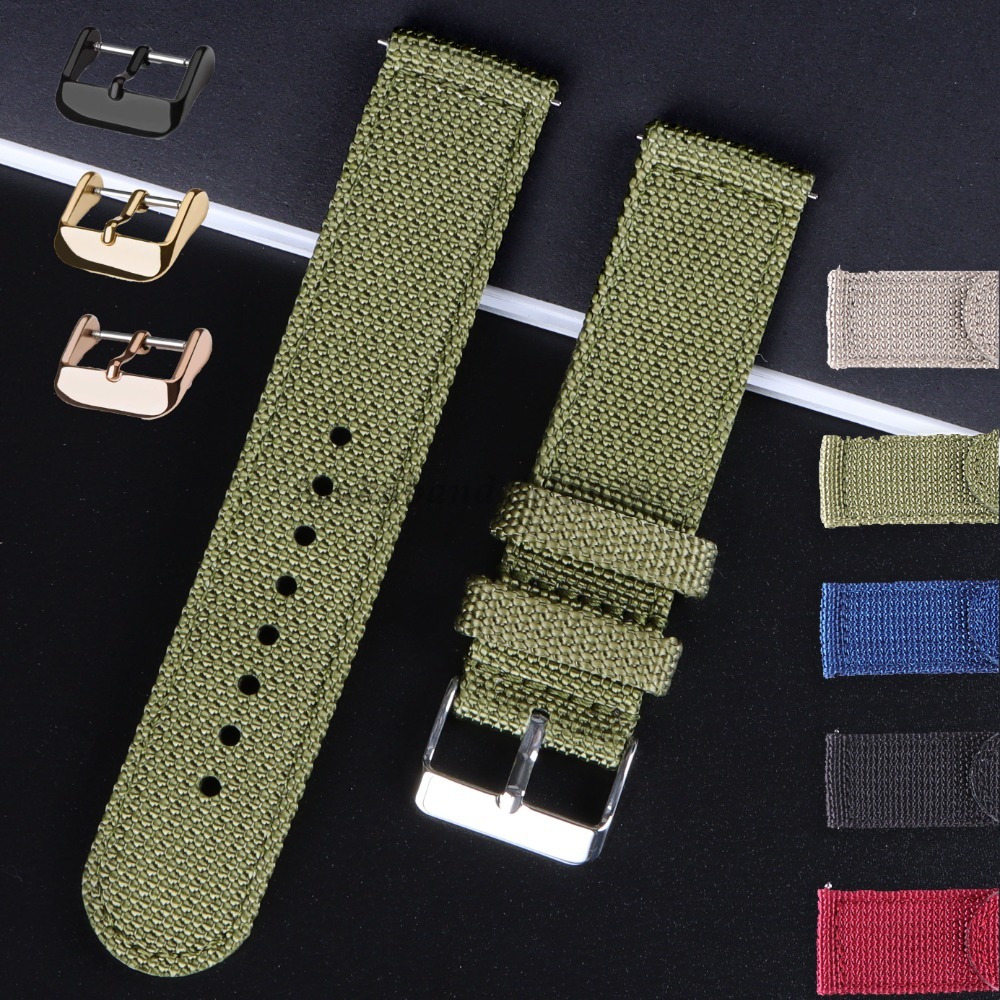 18 20 22 24mm Nylon Canvas Str - مراجعة Nato Strap Nylon وسعره