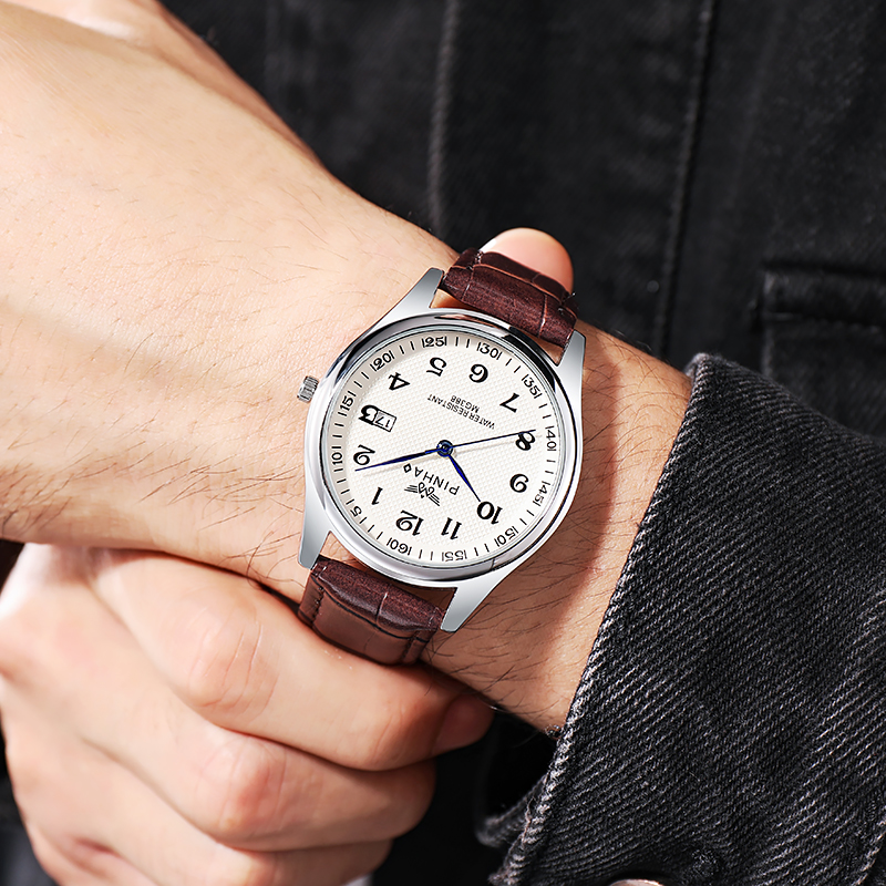 Casual Fashion Leather Strap M - مراجعة Leather Watch Band Men وسعره