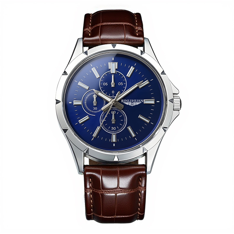 Men Chronograph Quartz Watch,  - مراجعة Leather Watch Band Men وسعره