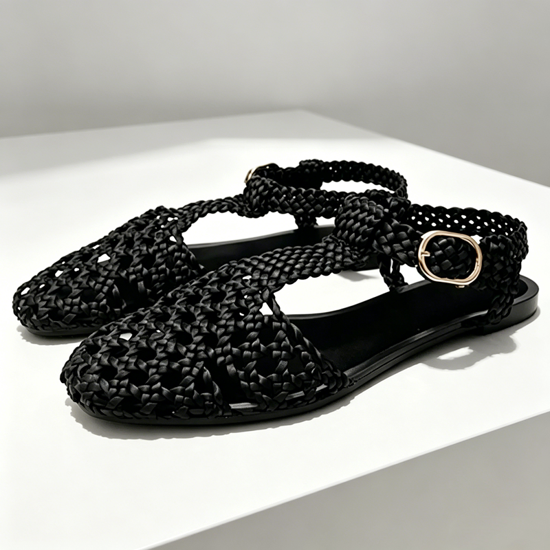 Golden Mesh Woven Flat Sandals - مراجعة Mesh Strap Metal وسعره