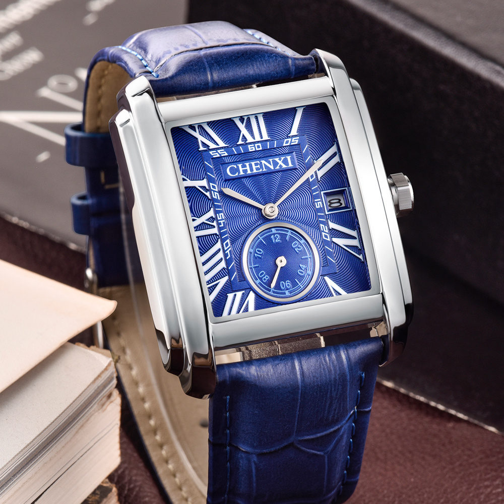 CHENXI 8216 Fashion Classic Sq - مراجعة Leather Watch Band Men وسعره