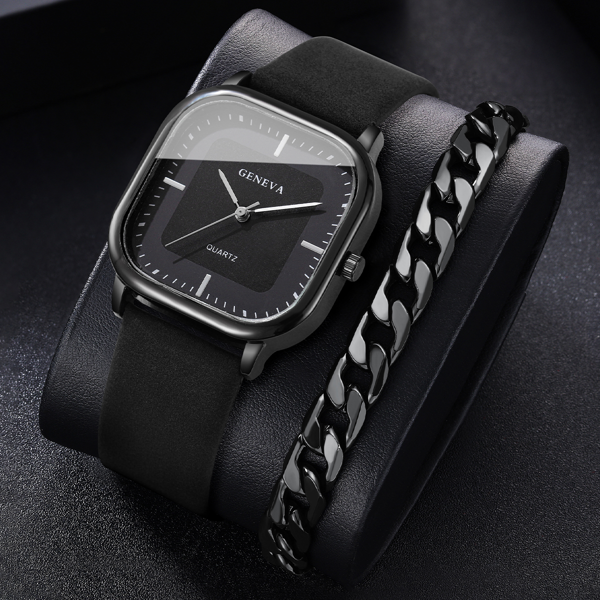 2PCS/Set Fashion Leather Strap - مراجعة Leather Watch Band Men وسعره