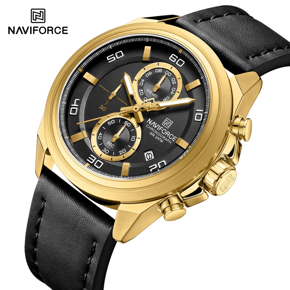 NAVIFORCE  Hands Wristwatches  - مراجعة Leather Watch Band Men وسعره