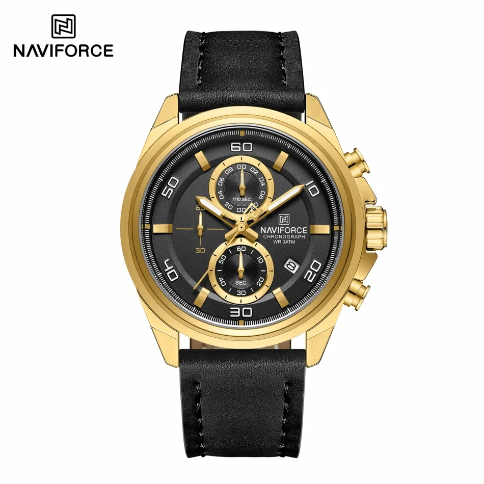 NAVIFORCE  Hands Wristwatches  - مراجعة Leather Watch Band Men وسعره