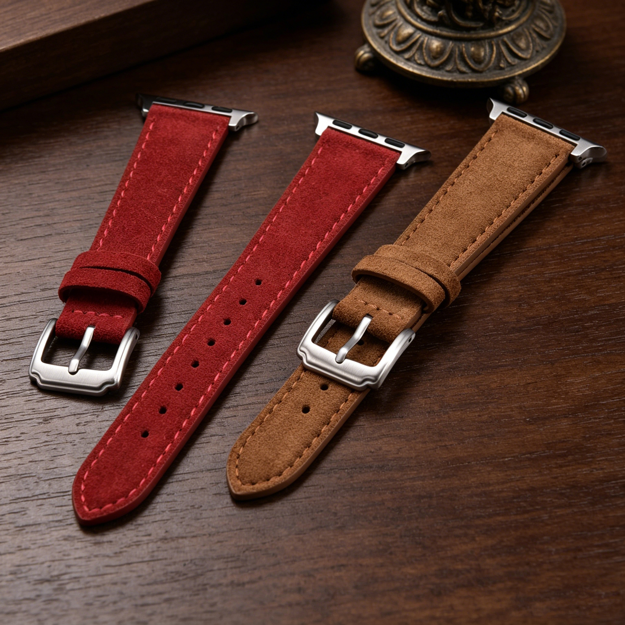 Brown Suede Leather Watch Band - مراجعة Suede Strap Watch وسعره