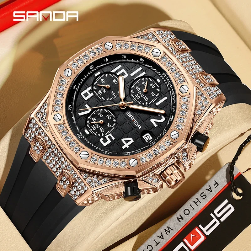 SANDA 7026 Men's Quartz Watch  - مراجعة Rubber Strap Diver وسعره