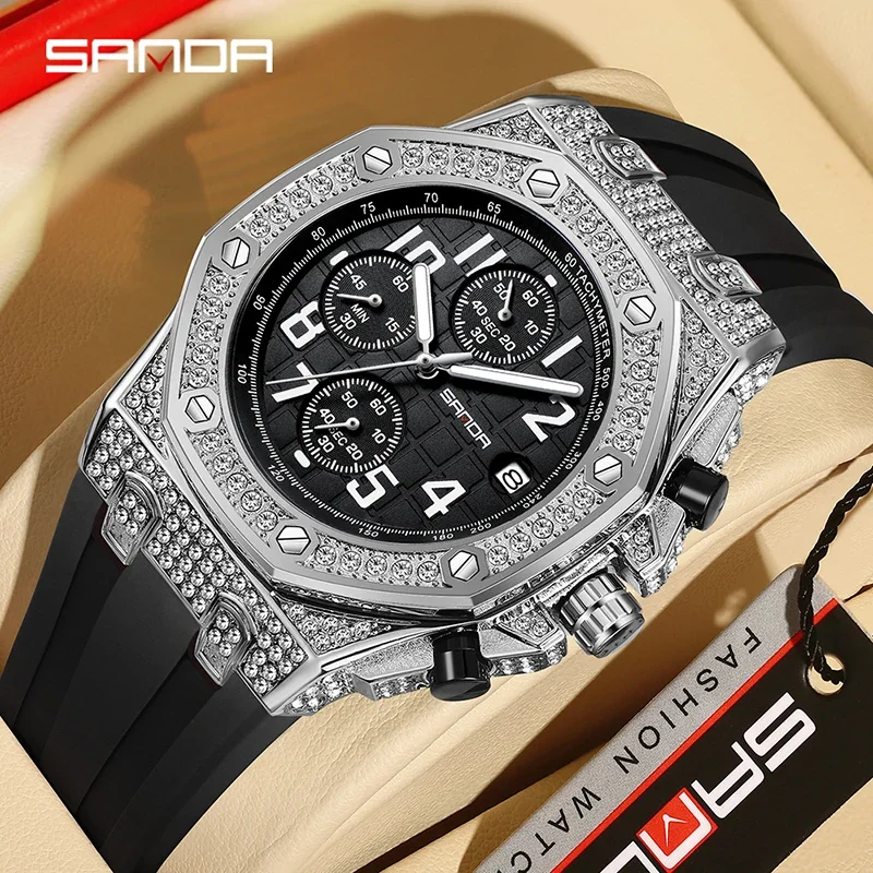 SANDA 7026 Men's Quartz Watch  - مراجعة Rubber Strap Diver وسعره