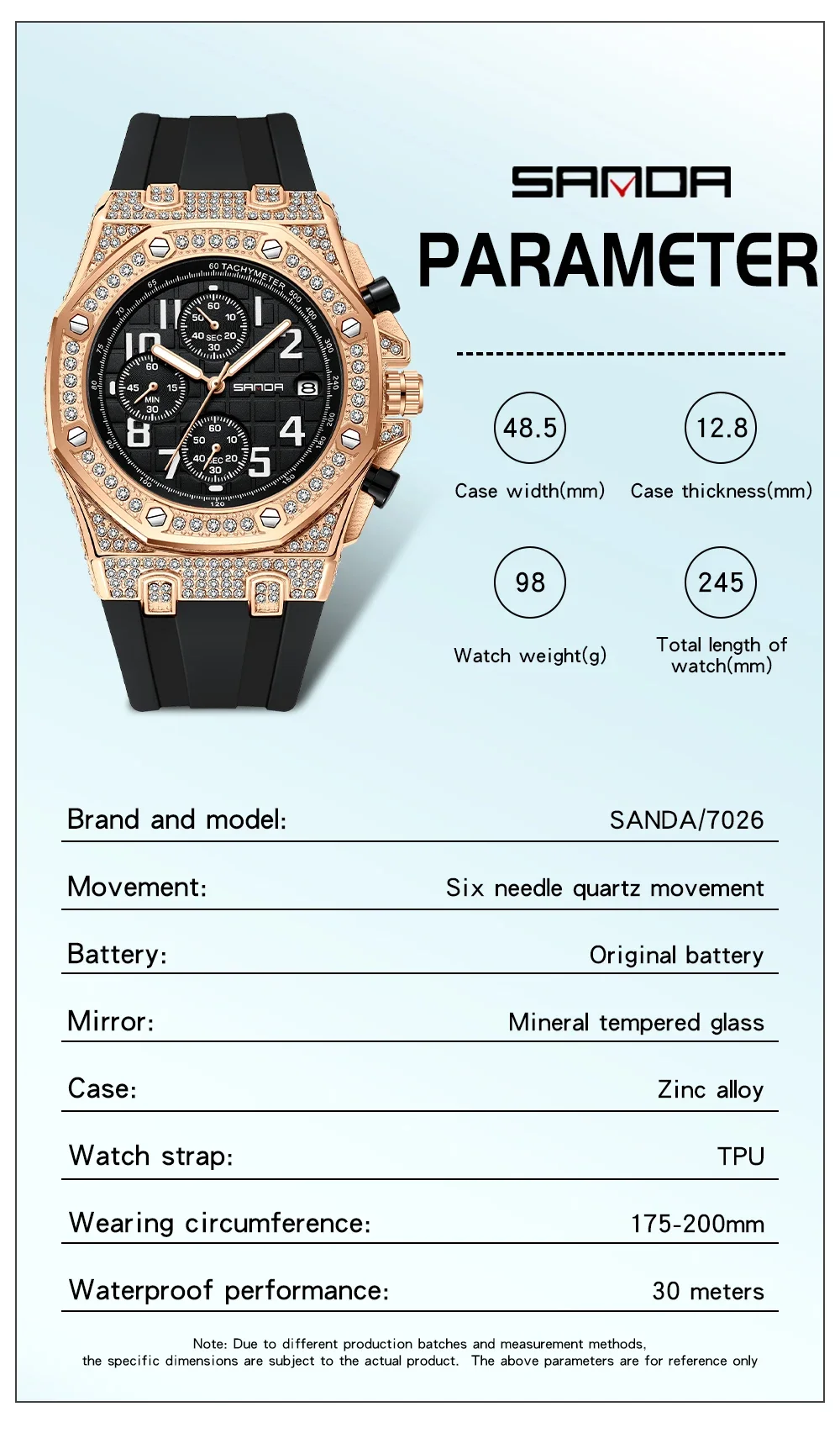 SANDA 7026 Men's Quartz Watch  - مراجعة Rubber Strap Diver وسعره