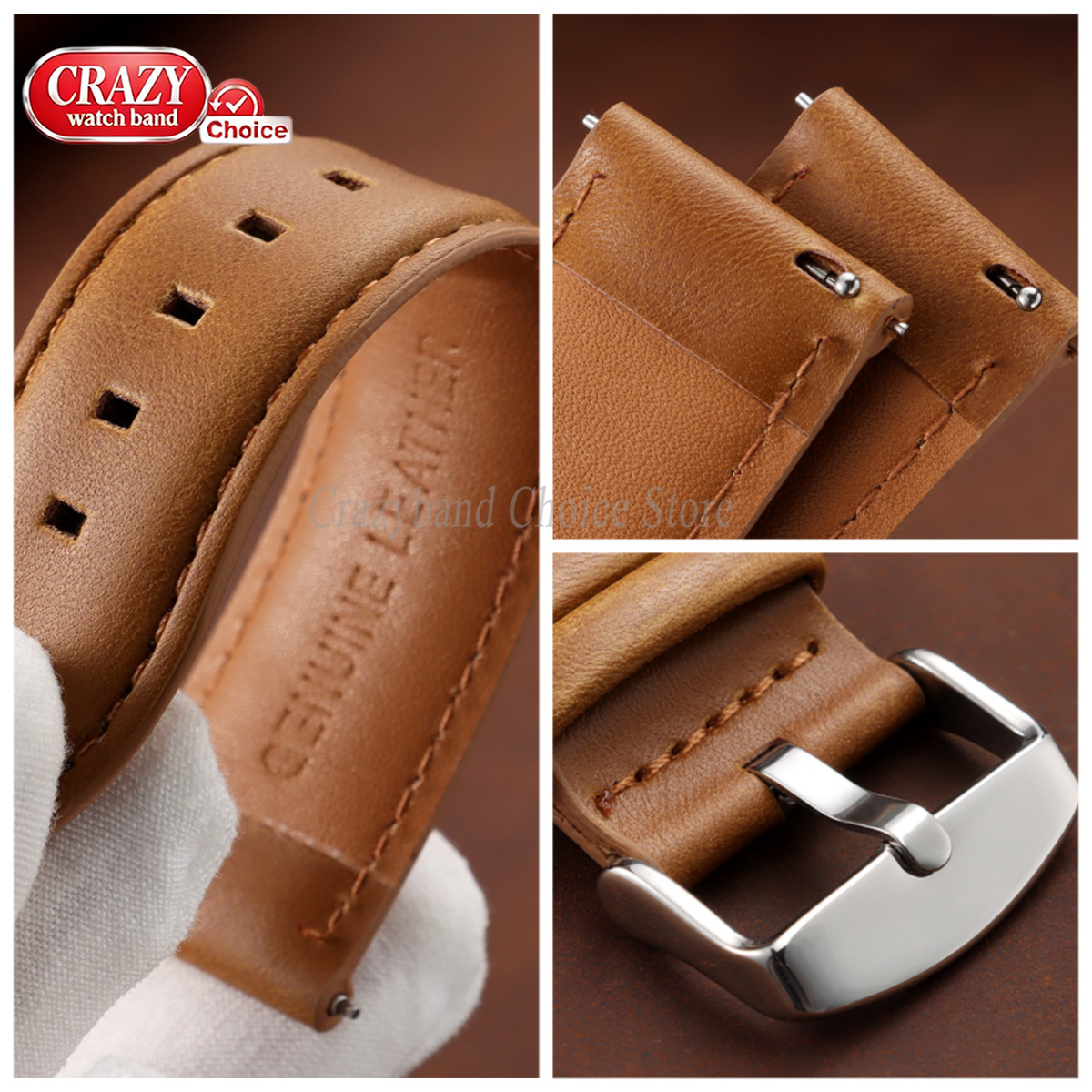 Oil Wax Cowhide Watch Band 18m - مراجعة Leather Strap Quick Release وسعره