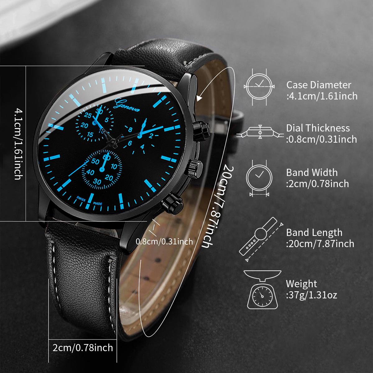 3PCS Fashion Men Business Watc - مراجعة Leather Watch Band Men وسعره