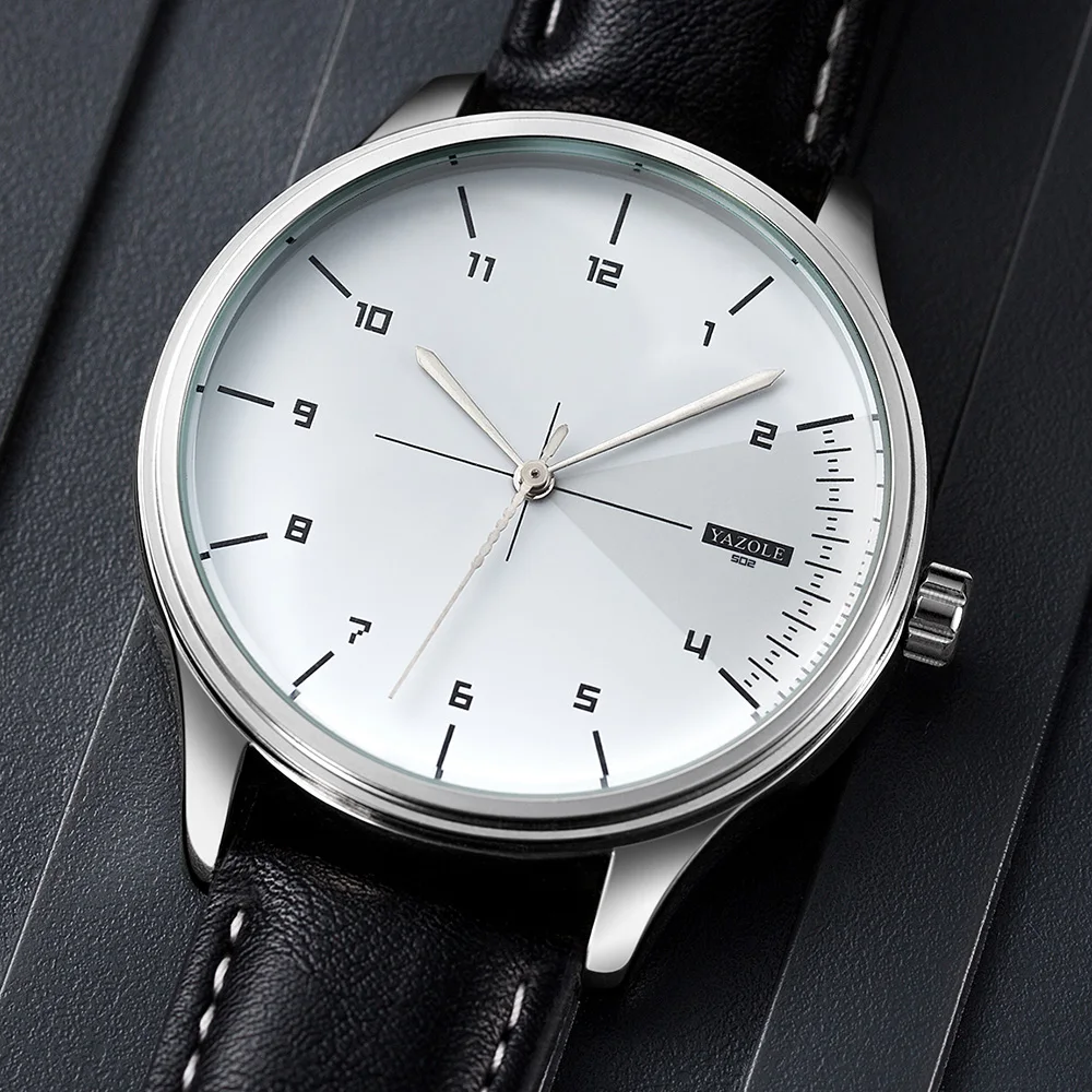 Top Brand YAZOLE Quartz Watche - مراجعة Leather Watch Band Men وسعره