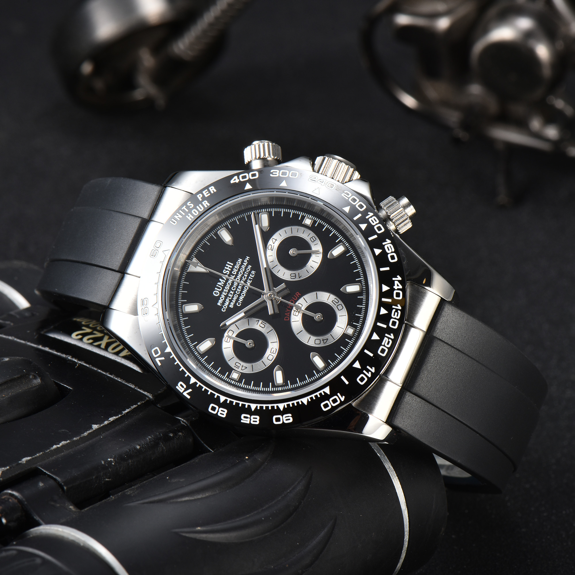 men's watch stainless steel ca - مراجعة Rubber Strap Diver وسعره