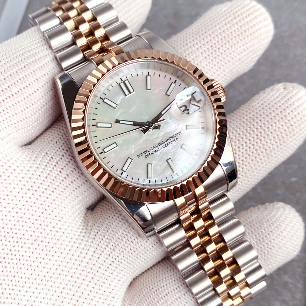 Customized Two Tone Rose Gold  - مراجعة Stainless Bracelet Diver وسعره