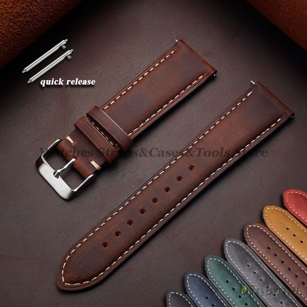 Vintage Cowhide Leather Watch  - مراجعة Leather Strap Quick Release وسعره