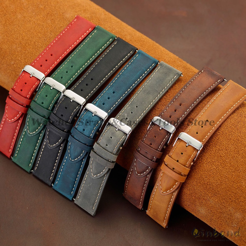 Vintage Cowhide Leather Watch  - مراجعة Leather Strap Quick Release وسعره