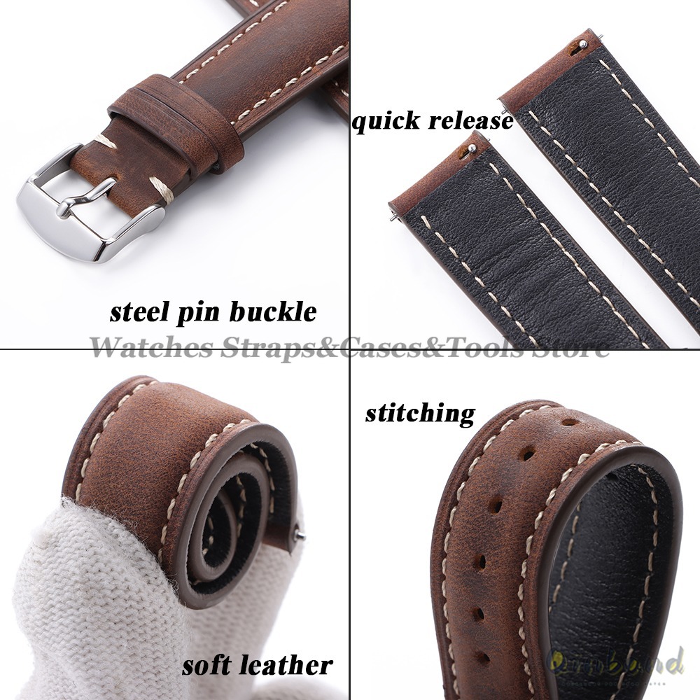 Vintage Cowhide Leather Watch  - مراجعة Leather Strap Quick Release وسعره