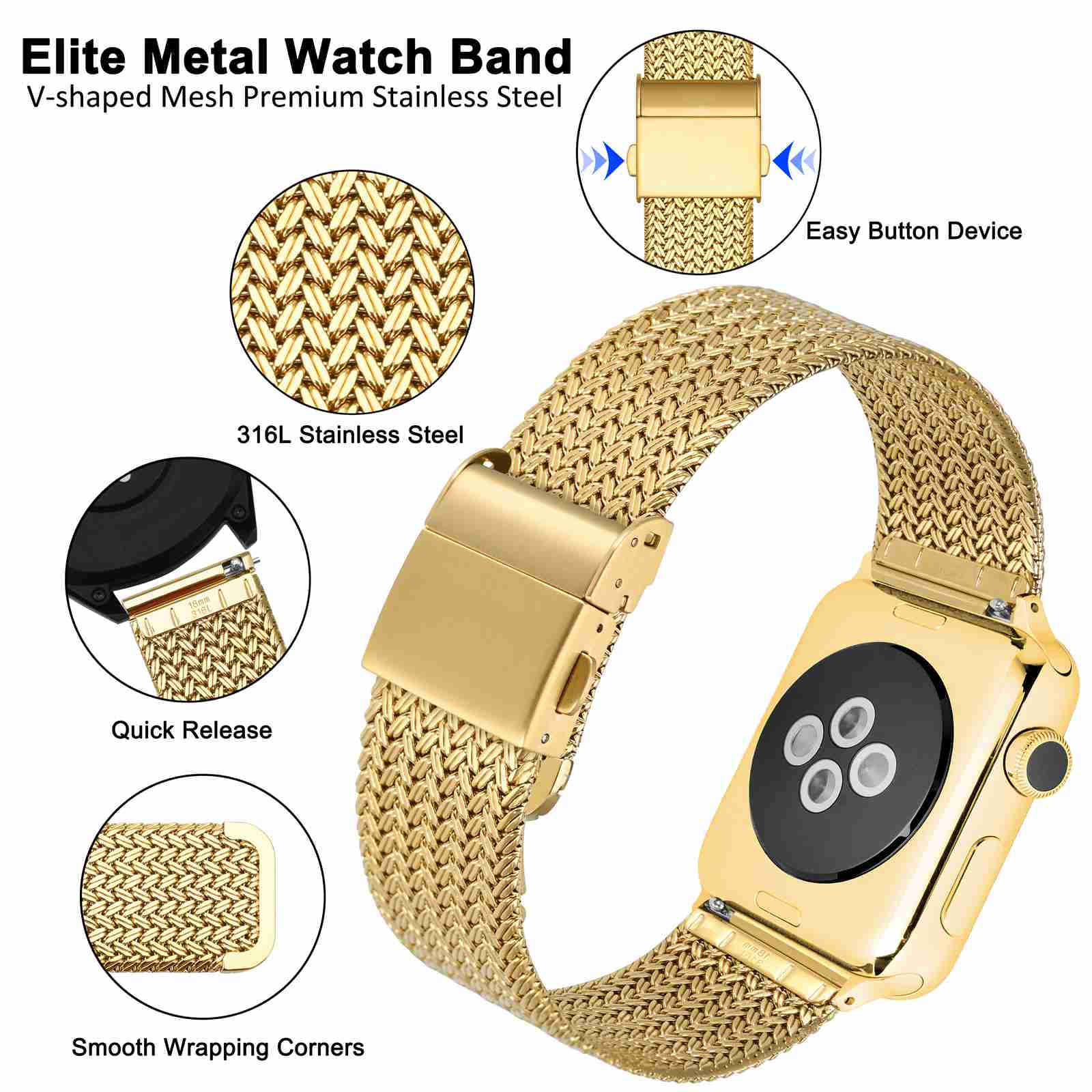 WOCCI Metal Watch Bands 316L S - مراجعة Mesh Strap Metal وسعره